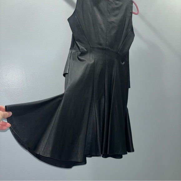 Givenchy Leather Dress- 100% Lamb Leather Black Sleeveless Dress Size 42 / US 8 - Picture 7 of 13